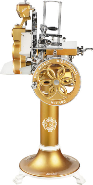 Berkel Volano B114 avec socle en or, décoration blanche et kit chromé