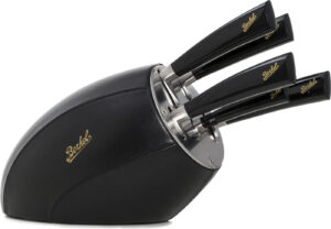 Porte-couteaux Sense noir avec 5 Elegance couteaux