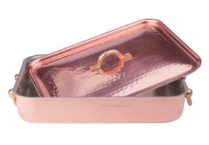 Rôtissoire cuivre martelé et étamé 35x23.2 cm