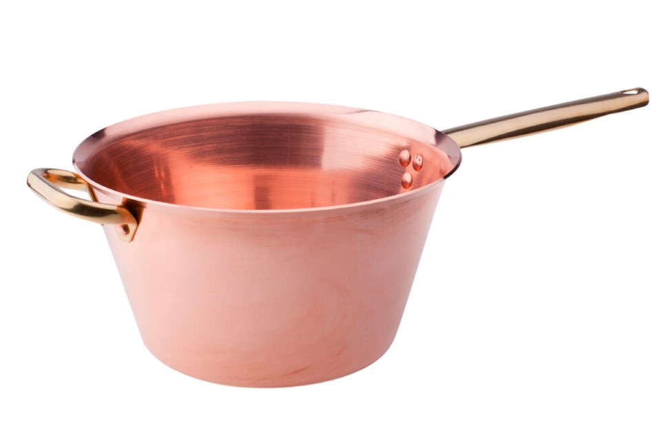 Casserole à Polenta en cuivre et manche en laiton Ø 26cm