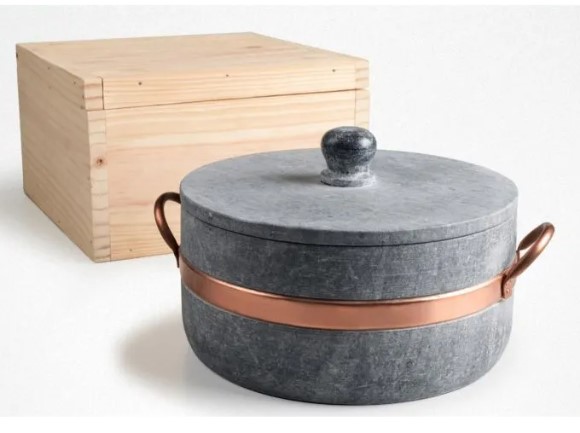 Casserole en Pierre Ollaire et Cuivre Ø 24 cm