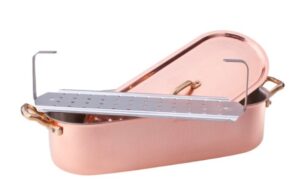 Poissonnière cuivre étamé 40x17 cm