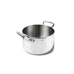 Casserole Haute avec poignées en Alu-Inox Martelé Ø 16cm