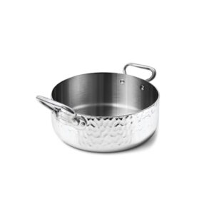 Casserole Basse avec poignées en Alu-Inox Martelé Ø 20cm