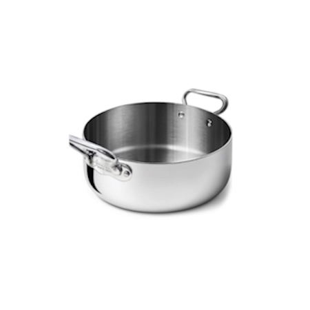 Casserole Basse avec poignées Alu-Inox Lisse Ø 20 cm