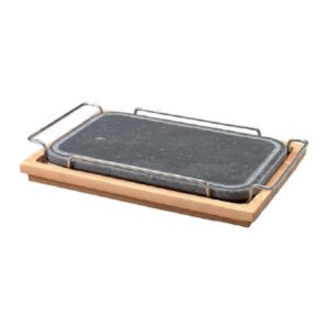Pierre à Griller Rectangulaire  25x35 cm arrondi + socle