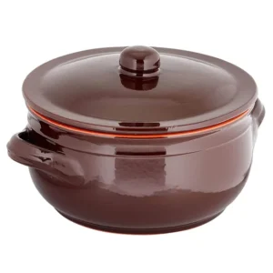 Casserole haute avec 2 poignées et couvercle Terracotta Ø 17 cm